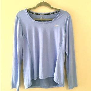 Blue woman’s NIKE DRI-FIT long sleeve